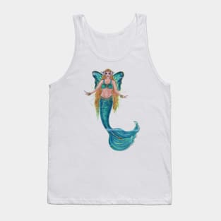 Butterfly mermaid art by Renee Lavoie Tank Top